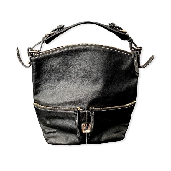 Vintage Dooney & Bourke Black Leather Shoulder Handbag